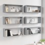 Mensole Cubo Muro 6 pz Grigio Sonoma 60x15x23 cm in Multistrato