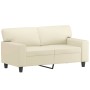 Set di Divani 2 pz con Cuscini Crema in Similpelle