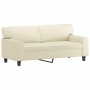 Set di Divani 2 pz con Cuscini Crema in Similpelle