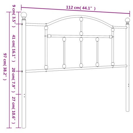 Testiera in Metallo Nero 107 cm