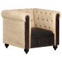 Poltrona Chesterfield Marrone in Vera Pelle