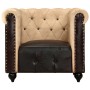 Poltrona Chesterfield Marrone in Vera Pelle