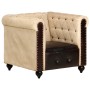 Poltrona Chesterfield Marrone in Vera Pelle