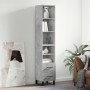 Credenza Grigio Cemento 34,5x34x180 cm in Legno Multistrato