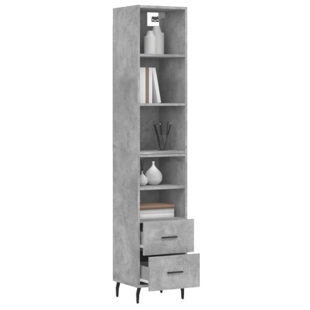 Credenza Grigio Cemento 34,5x34x180 cm in Legno Multistrato