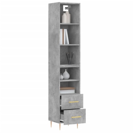 Credenza Grigio Cemento 34,5x34x180 cm in Legno Multistrato