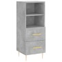 Credenza Grigio Cemento 34,5x34x180 cm in Legno Multistrato