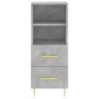 Credenza Grigio Cemento 34,5x34x180 cm in Legno Multistrato