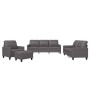 Set di Divani 4 pz con Cuscini Grigio in Similpelle