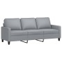 Set di Divani 4 pz con Cuscini Grigio Chiaro in Tessuto