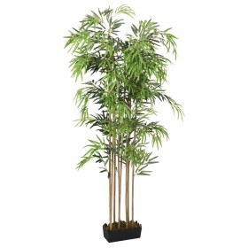 Albero Bambù Artificiale 730 Foglie 120 cm Verde