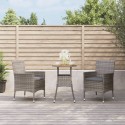 Set Bistrò da Giardino 3 pz con Cuscini in Polyrattan Grigio