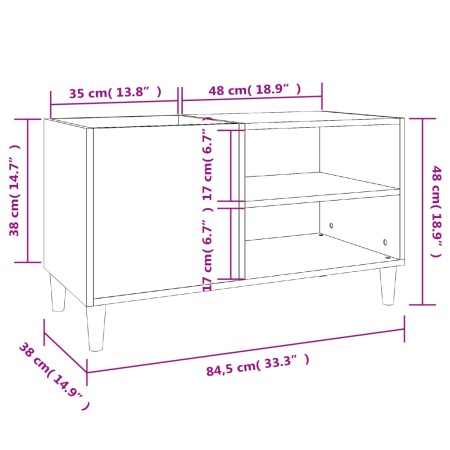 Mobile Porta Dischi Bianco 84,5x38x48 cm in Legno Multistrato