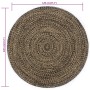 Tappeto Artigianale in Juta Nero e Naturale 120 cm