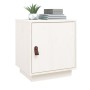 Comodini Bianco 2 pz 40x34x45 cm in Legno Massello di Pino