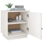 Comodini Bianco 2 pz 40x34x45 cm in Legno Massello di Pino