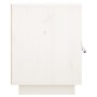 Comodini Bianco 2 pz 40x34x45 cm in Legno Massello di Pino