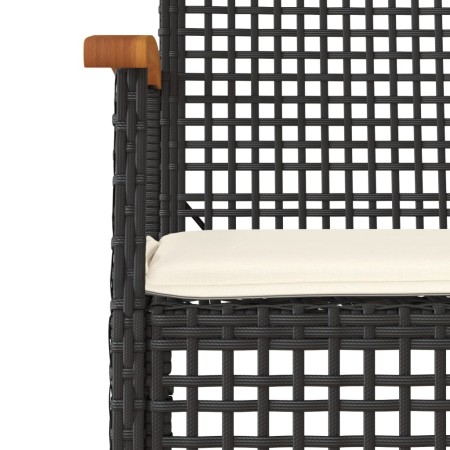 Set da Pranzo da Giardino 5 pz Nero con Cuscini in Polyrattan