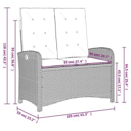 Set da Pranzo da Giardino 4 pz con Cuscini Beige in Polyrattan