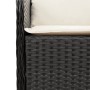 Set da Pranzo da Giardino 3 pz con Cuscini Nero in Polyrattan