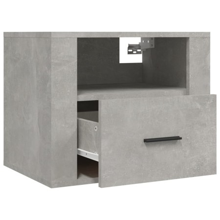 Comodini a Muro 2 pz Grigio Cemento 50x36x40 cm