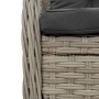 Set Pranzo da Giardino 3pz con Cuscini Grigio Chiaro Polyrattan