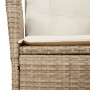 Set da Pranzo da Giardino 4 pz con Cuscini Beige in Polyrattan