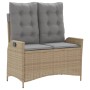 Set da Pranzo da Giardino 4 pz con Cuscini Beige in Polyrattan