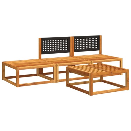 Set Divani da Giardino 4pz con Cuscini Legno Massello di Acacia