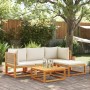 Set Divano da Giardino 5 pz con Cuscini Legno Massello Acacia