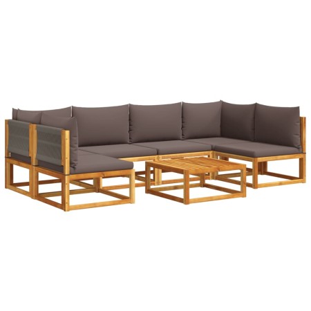 Set Divano da Giardino 7 pz con Cuscini Legno Massello Acacia