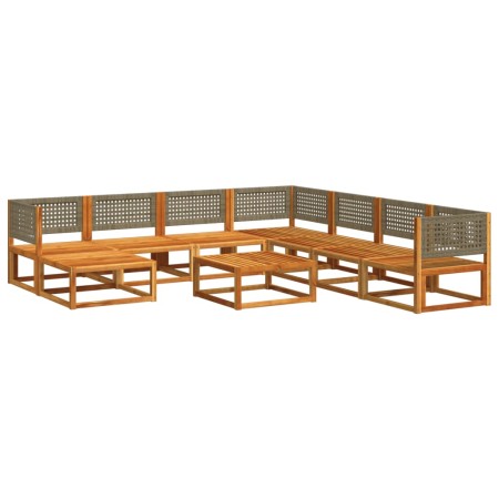 Set Divano Giardino 9 pz con Cuscini Legno Massello di Acacia