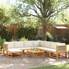 Set Divano Giardino 9 pz con Cuscini Legno Massello di Acacia