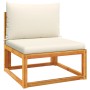 Set Divano da Giardino 5 pz con Cuscini Legno Massello Acacia