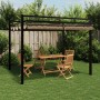 Gazebo da Giardino con Tetto Retrattile Tortora 3x3 m Alluminio