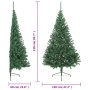 Albero di Natale Artificiale Metà con Supporto Verde 210 cm PVC