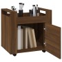 Carrello Scrivania Rovere Marrone 60x45x60 cm Legno Multistrato