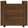 Carrello Scrivania Rovere Marrone 60x45x60 cm Legno Multistrato