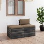 Set Divani da Giardino su Pallet 2 pz con Cuscini Massello Pino