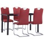 Set Sala da Pranzo 5 pz in Similpelle Rosso