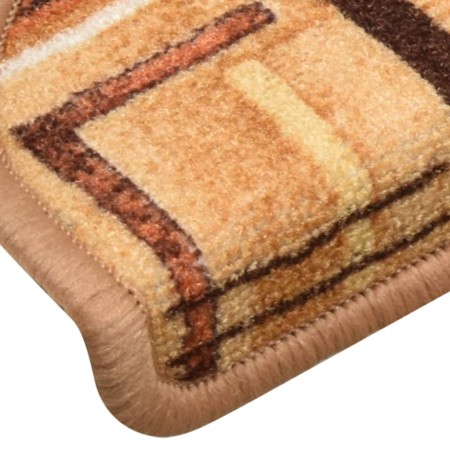 Tappetini Autoadesivi per Scale 15 pz Beige 65x21x4 cm