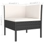 Set Divani da Giardino 7 pz con Cuscini in Polyrattan Nero