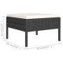 Set Divani da Giardino 8 pz con Cuscini in Polyrattan Nero