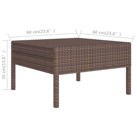 Set Divani da Giardino 13 pz con Cuscini in Polyrattan Marrone