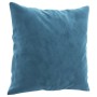 Divano a 2 Posti con Cuscini Blu 140 cm in Velluto