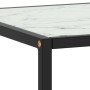 Tavolino da Salotto Nero con Vetro Marmo Bianco 120x50x35 cm