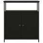 Credenza Nera 70x30x80 cm in Legno Multistrato