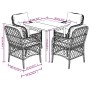 Set da Pranzo da Giardino 5pz con Cuscini in Polyrattan Marrone