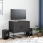 Mobile TV Nero 68,5x39x60,5 cm in Acciaio