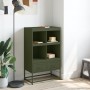 Credenza Verde Oliva 68,5x39x111,5 cm Acciaio Laminato a Freddo